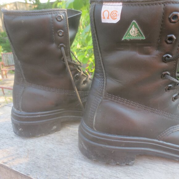 STC CSA Black Steel Toed Safety Toe Leather Work Boots - Size 7 3E Men's. - Picture 11 of 16